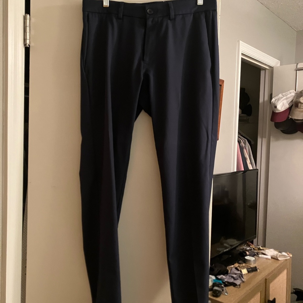 Haggar Men's Dark Blue Dress Pants